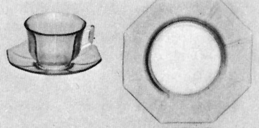 Molly Verde Green Cup & Saucer Set by Imperial Glass-Ohio-1
