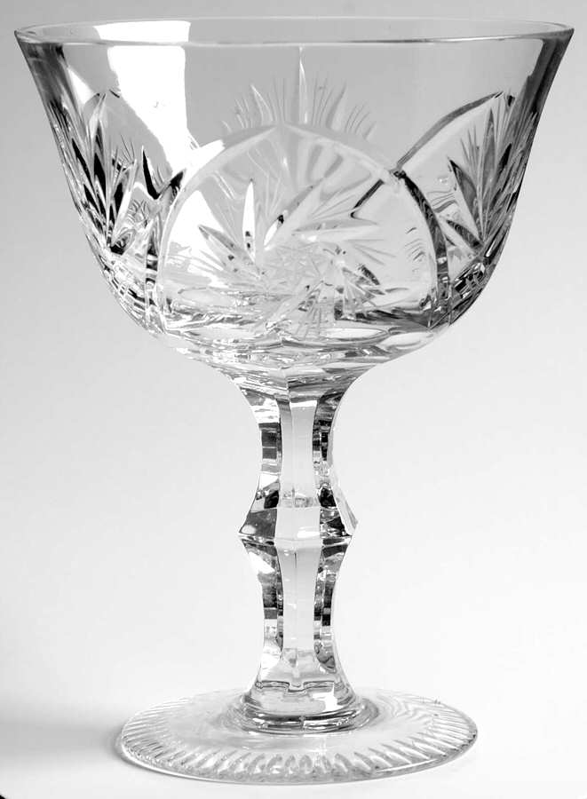 Worcester (No Cut Under Star) Champagne/Tall Sherbet by Imperial Crystal (Import)-1
