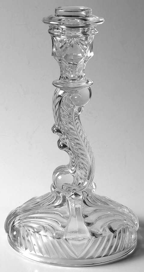303 Clear 8" Single Light Candlestick by Indiana Glass-1