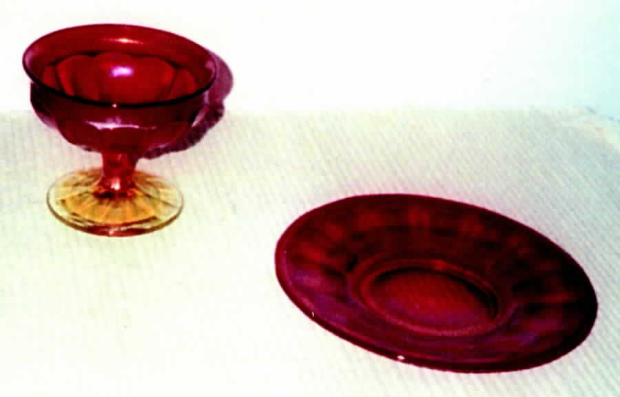Chesterfield Amberina Champagne/Tall Sherbet by Imperial Glass-Ohio-1