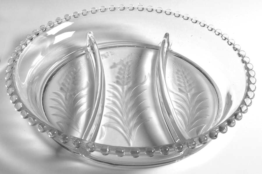 Wheat (Stem #3400) 10" Round 3 Part Relish by Imperial Glass-Ohio-1