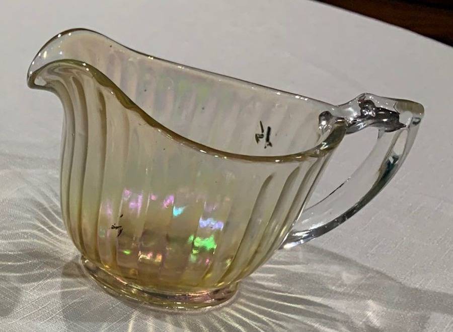 Smooth Rays Iridescent Creamer by Imperial Glass-Ohio-1