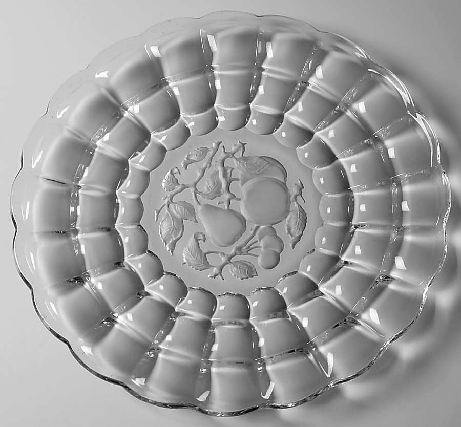 Intaglio Fruit (Line 255) 13" Sandwich Plate by Imperial Glass-Ohio-1