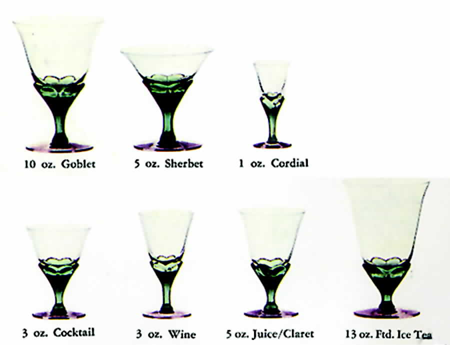 Blossom Green Wine Glass by Imperial Glass-Ohio-1