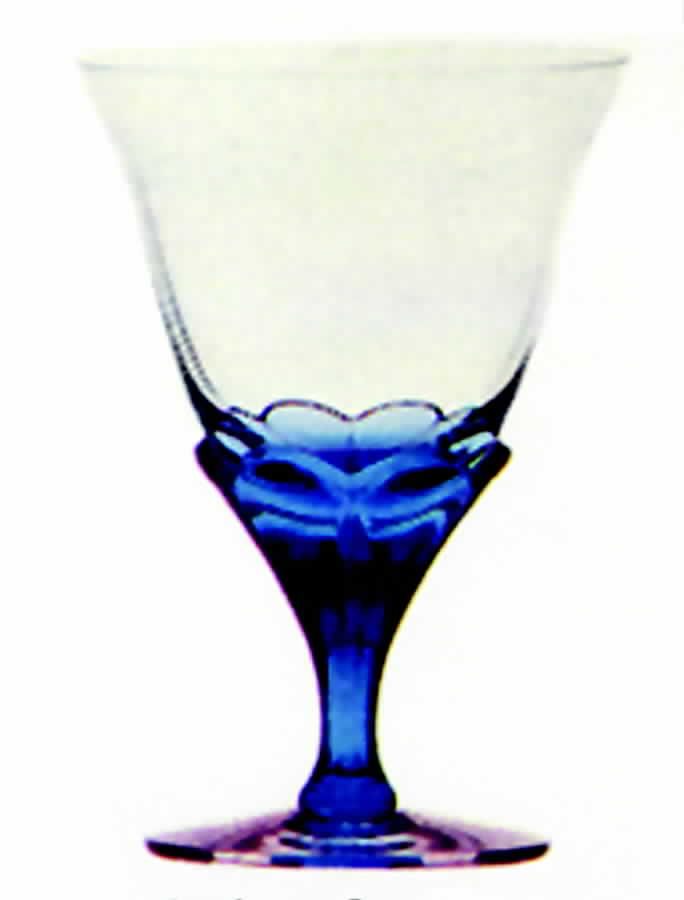 Blossom Blue Water Goblet by Imperial Glass-Ohio-1