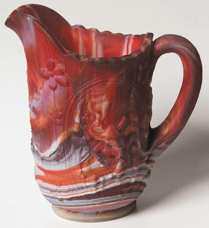 Windmill Red Slag Pint Pitcher by Imperial Glass-Ohio-1