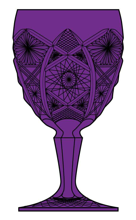 Daisy and Button Amethyst Water Goblet by Imperial Glass-Ohio-1