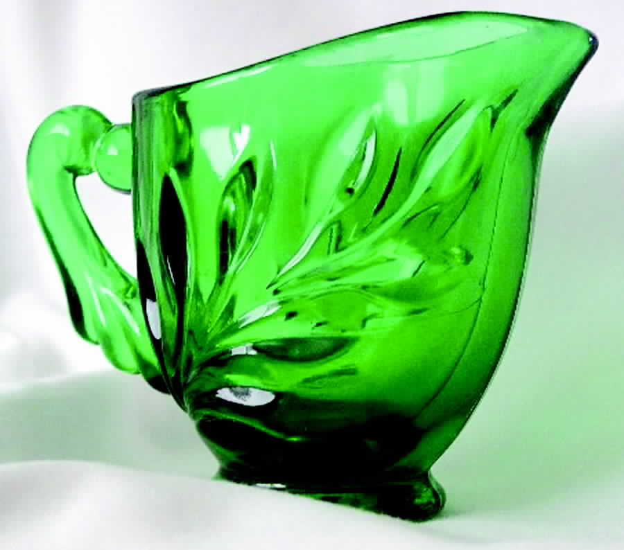 Willow Green Creamer by Indiana Glass-1