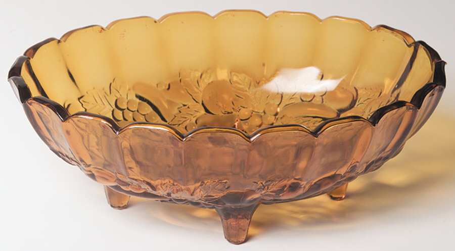 Garland Amber Large Fruit Bowl by Indiana Glass-1