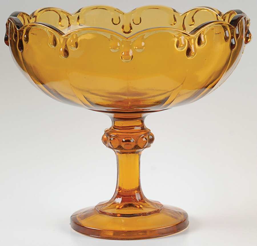Garland Amber Round Compote (Height X Width) by Indiana Glass-1