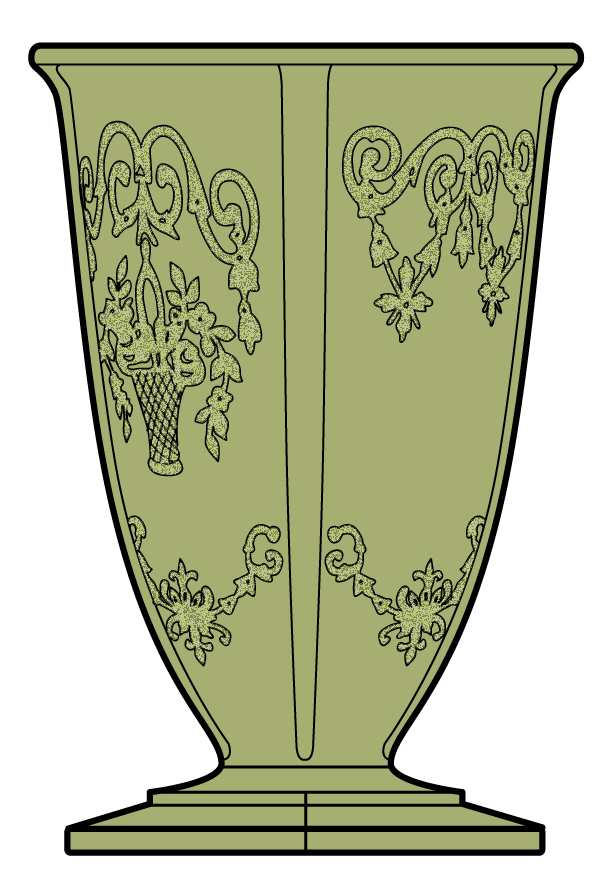 Lorain Avocado Green Footed Tumbler by Indiana Glass-1