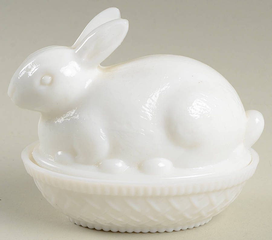 Animals & Figurines #162 Bunny on Nest by Imperial Glass-Ohio-1