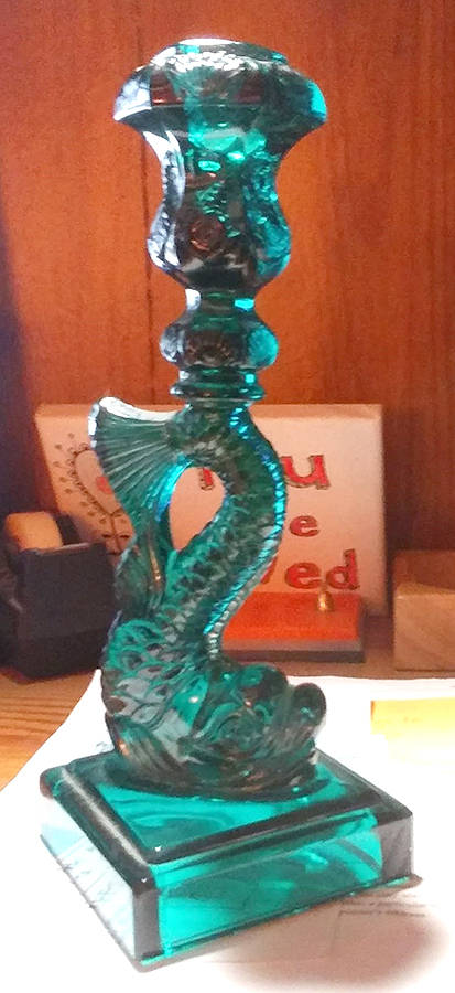Animals & Figurines #71762 Dolphin Candlestick by Imperial Glass-Ohio-1