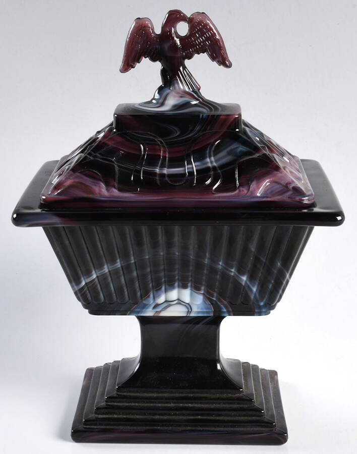 Animals & Figurines #461 Eagle Candy Box with Lid by Imperial Glass-Ohio-1