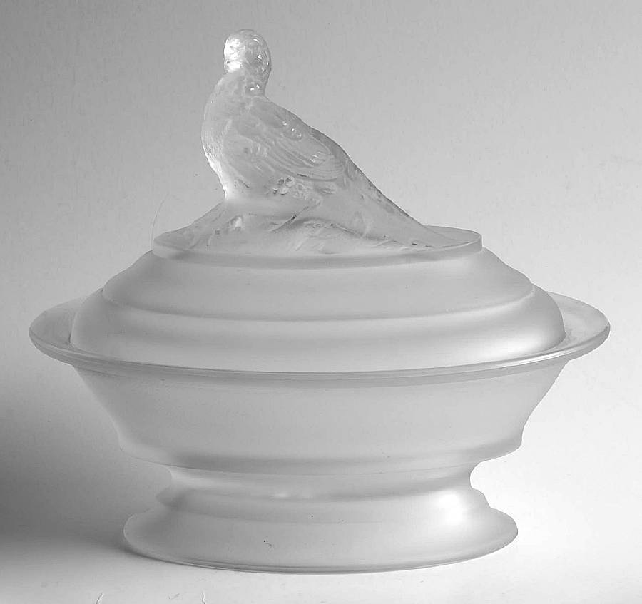 Animals & Figurines #214 Atterbury Dove Box with Lid by Imperial Glass-Ohio-1