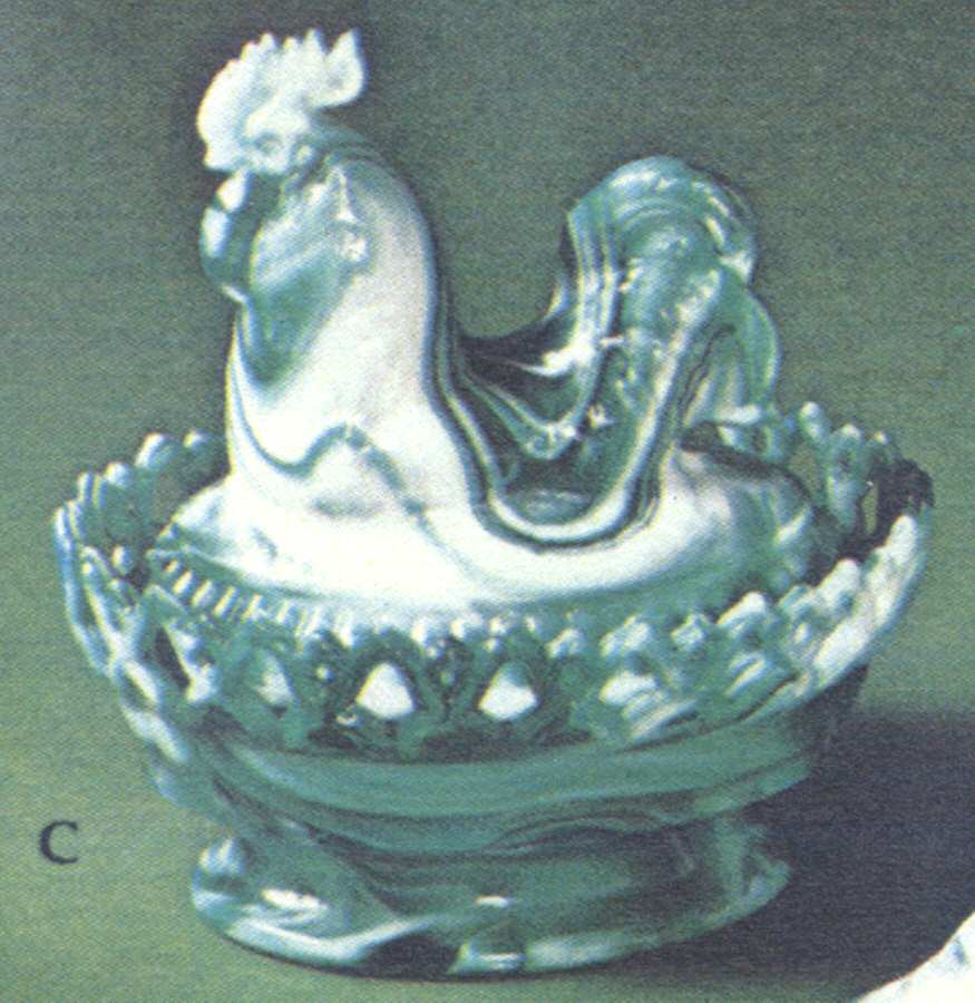 Animals & Figurines #158 Atterbury Rooster Box with Lid by Imperial Glass-Ohio-1