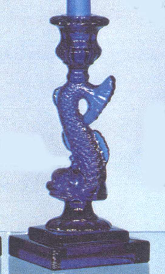 Animals & Figurines #90 9" Dolphin Candlestick by Imperial Glass-Ohio-1