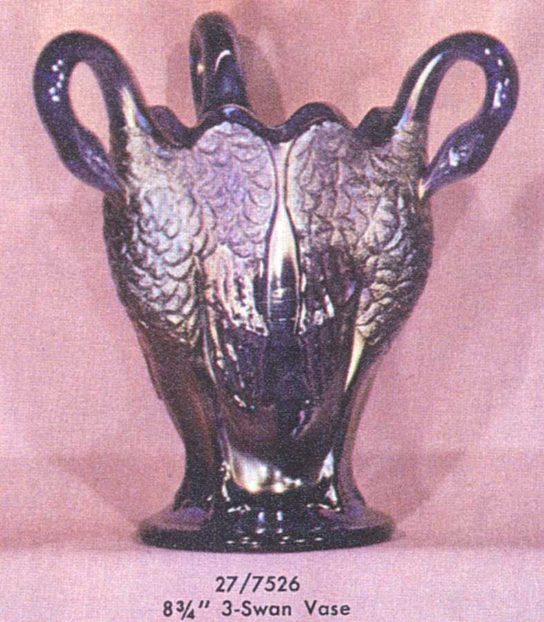 Animals & Figurines #7526 Three Swan Vase by Imperial Glass-Ohio-1