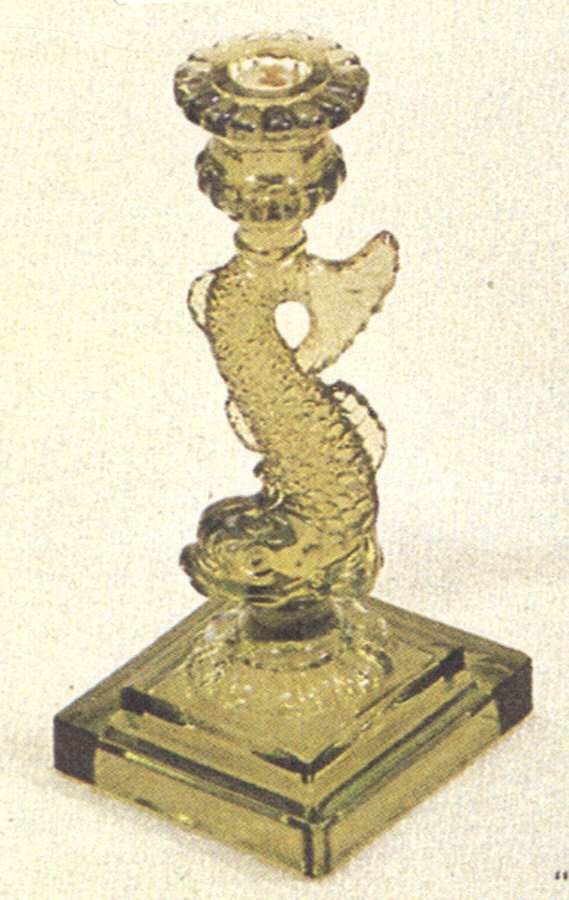 Animals & Figurines #90 9" Dolphin Candlestick by Imperial Glass-Ohio-1