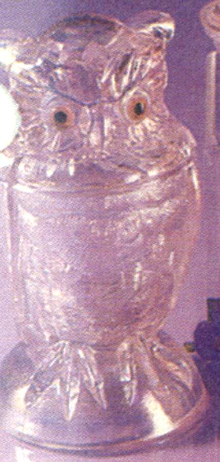Animals & Figurines #800 Owl Jar & Lid by Imperial Glass-Ohio-1