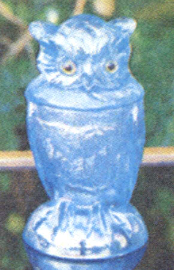 Animals & Figurines #800 Owl Jar & Lid by Imperial Glass-Ohio-1