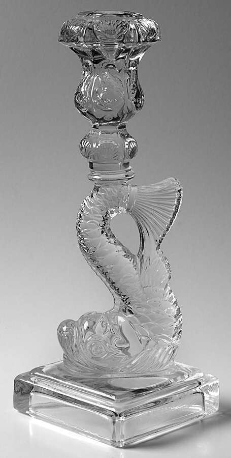 Animals & Figurines 10" Metropolitan Museum of Art Dolphin Candlestick by Imperial Glass-Ohio-1