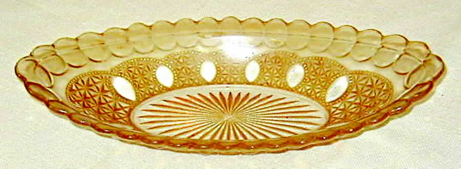 Oregon Marigold 9" Oval Relish by Imperial Glass-Ohio-1