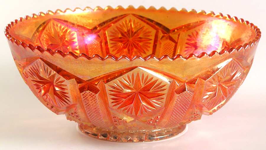 Star and File Marigold 6" Round Bowl by Imperial Glass-Ohio-1