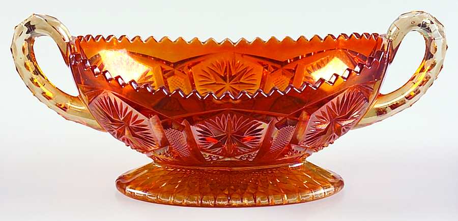 Star and File Marigold 2 Handled Footed Open Jam/Jelly by Imperial Glass-Ohio-1