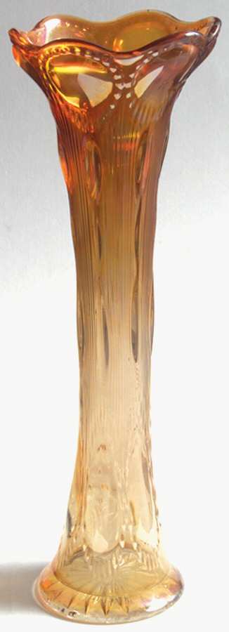 Beaded Bullseye Marigold 12" Swung Bud Vase by Imperial Glass-Ohio-1