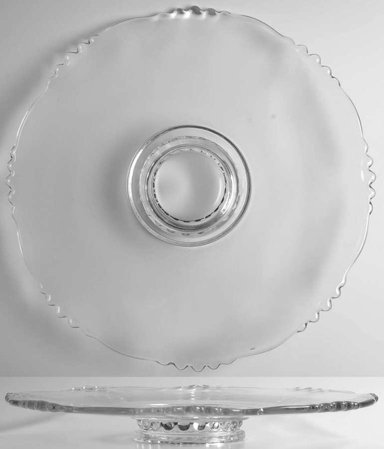 Village Guild Footed Cake Plate by Indiana Glass-1
