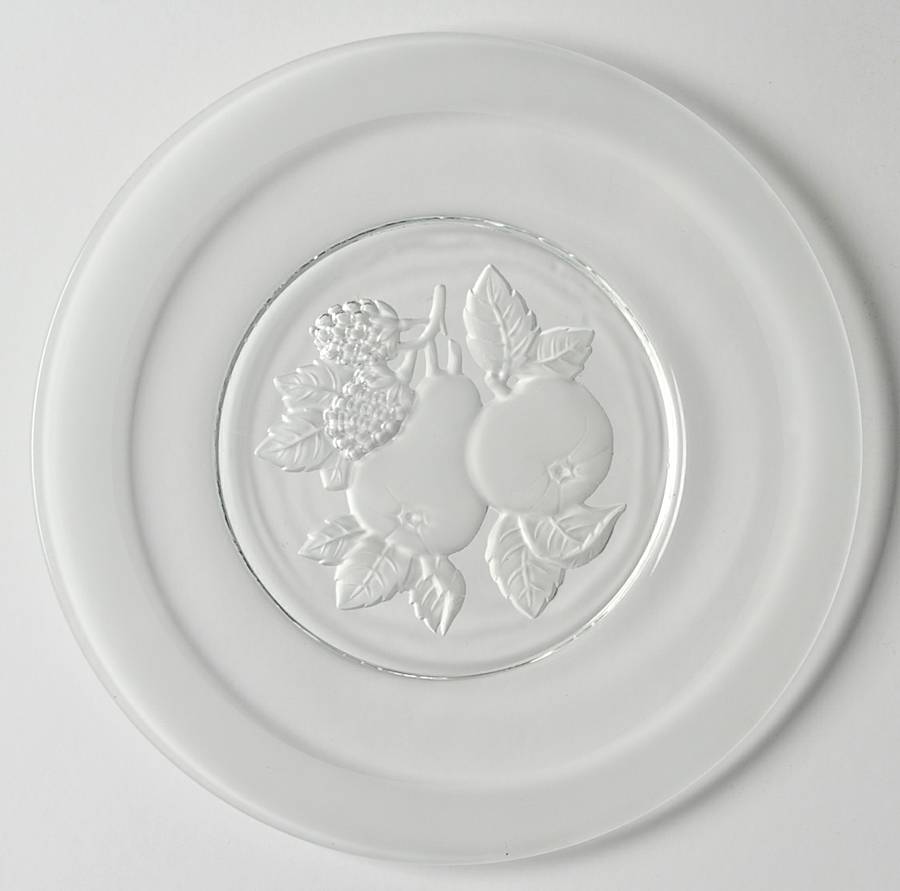 Intaglio Frosted Edge Luncheon Plate by Imperial Glass-Ohio-1