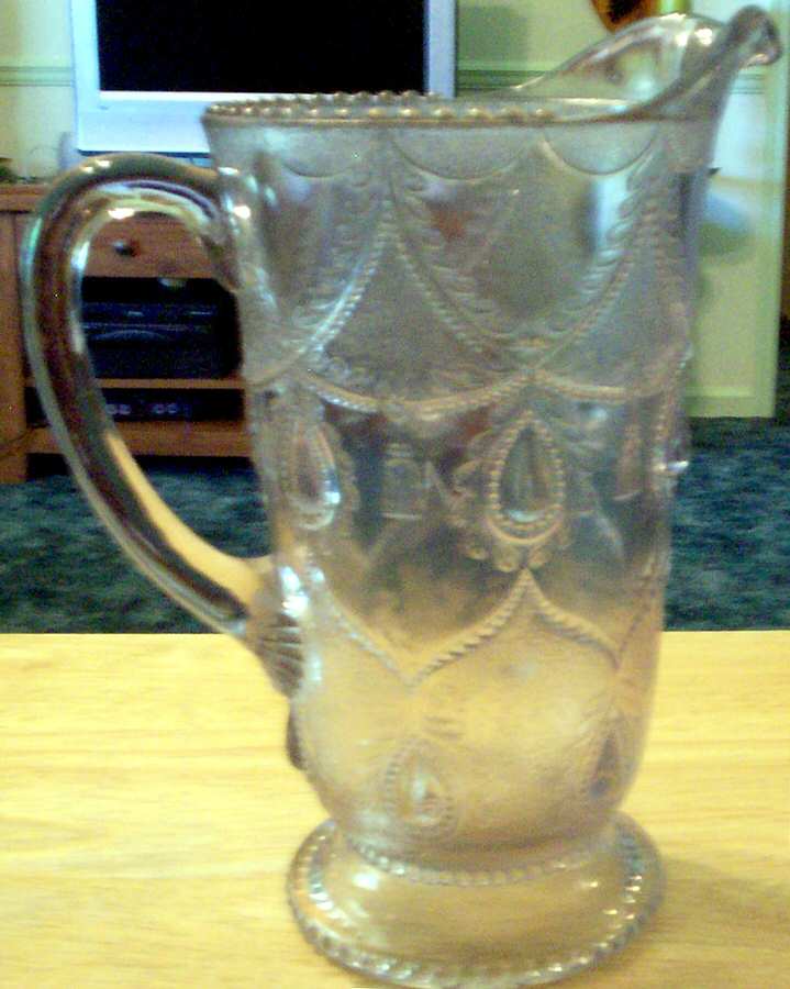 Teardrop & Tassel Clear Pitcher by Indiana Glass-1