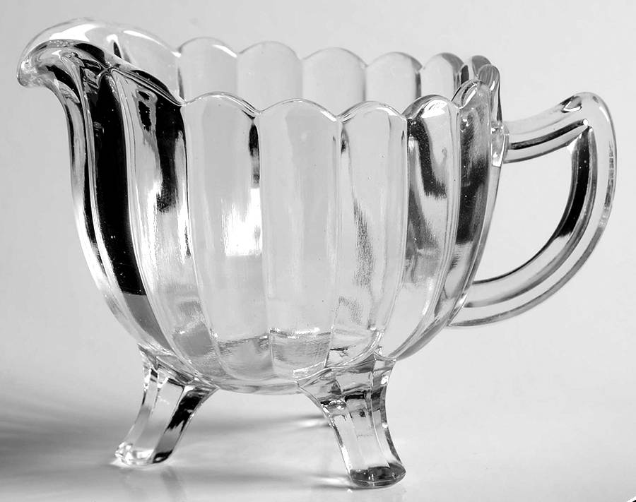 Pillar Flute Clear Creamer by Imperial Glass-Ohio-1