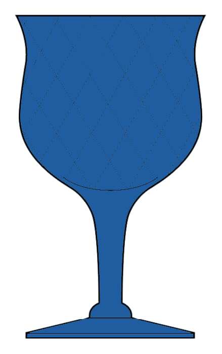 Skanda Cobalt (Diamond Optic) Water Goblet by Imperial Glass-Ohio-1