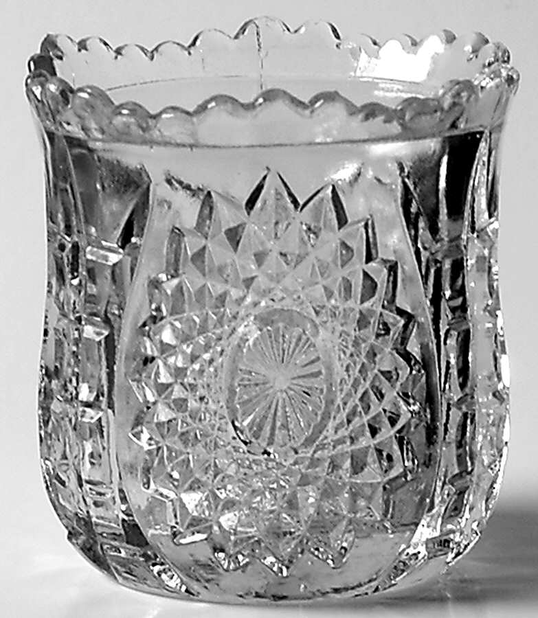 Oval Star Clear Child's Open Spooner by Indiana Glass-1