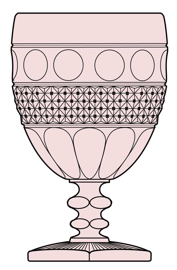 Tradition Pink Water Goblet by Imperial Glass-Ohio-1