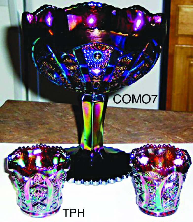 Daisy and Button Amethyst Carnival 7" Height Open Compote by Imperial Glass-Ohio-1