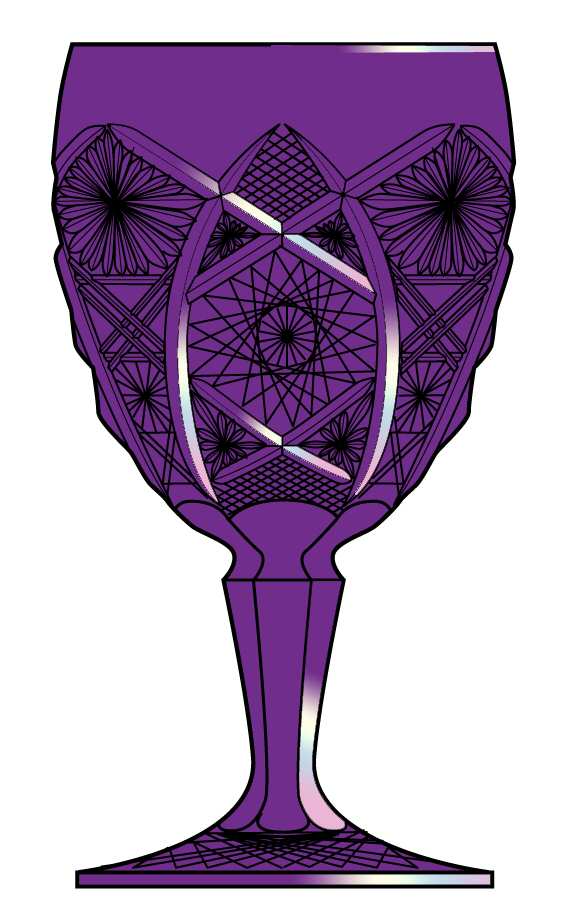 Daisy and Button Amethyst Carnival Water Goblet by Imperial Glass-Ohio-1