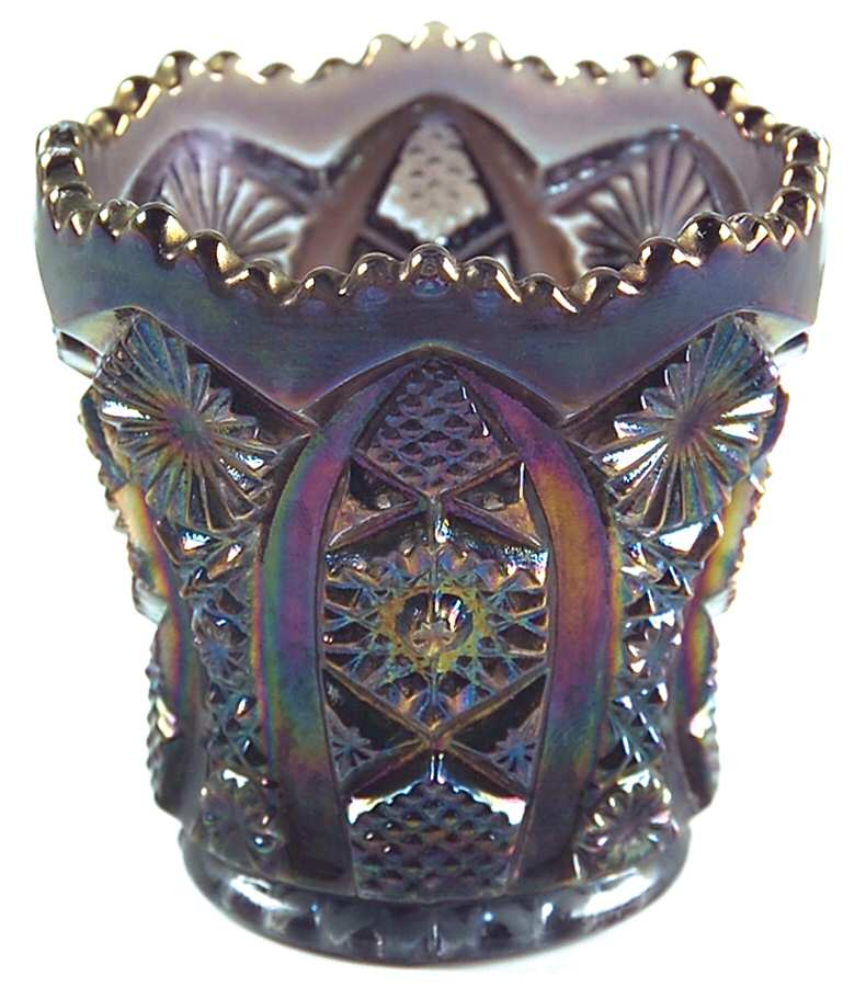 Daisy and Button Amethyst Carnival Toothpick Holder by Imperial Glass-Ohio-1