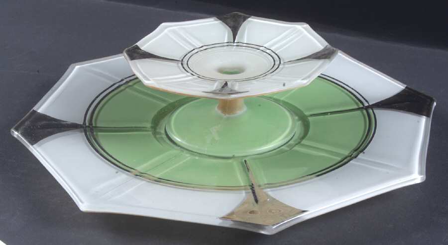 Artura Decorated #1 Cheese & Cracker Set by Indiana Glass-1