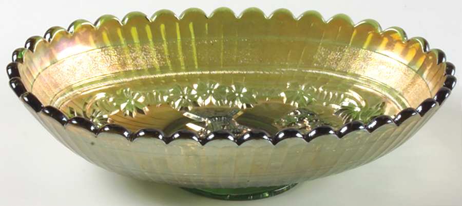 Windmill Green Carnival 8" Pickle Dish by Imperial Glass-Ohio-1