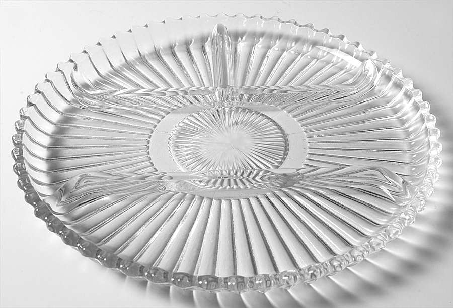 260 Clear 10" Round 4 Part Celery/Relish by Indiana Glass-1