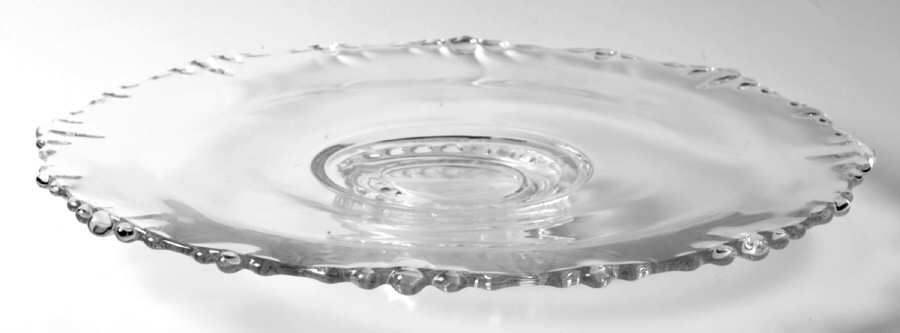 493 Clear Footed Cake Plate by Indiana Glass-1