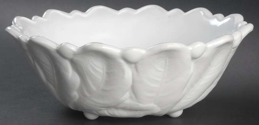 Wild Rose Milk Glass 9" Round Bowl by Indiana Glass-1