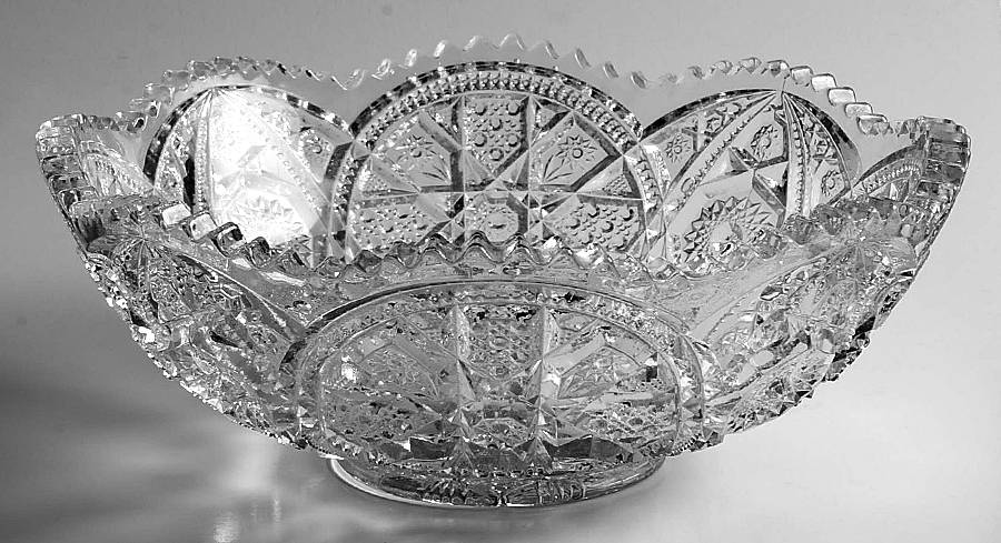 Wheels Clear 9" Round Bowl by Imperial Glass-Ohio-1