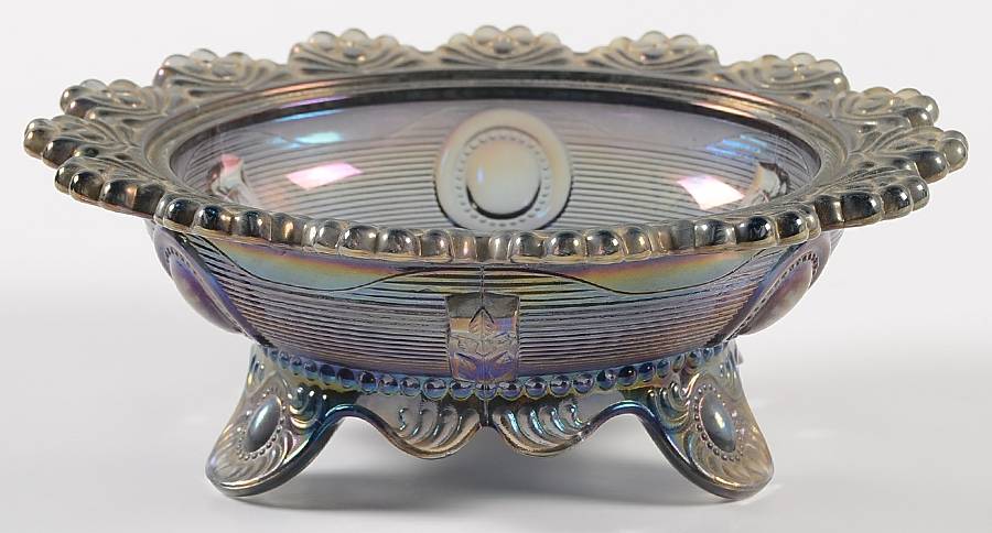Dewey Smoke Carnival Round Butter Dish No Lid by Imperial Glass-Ohio-1