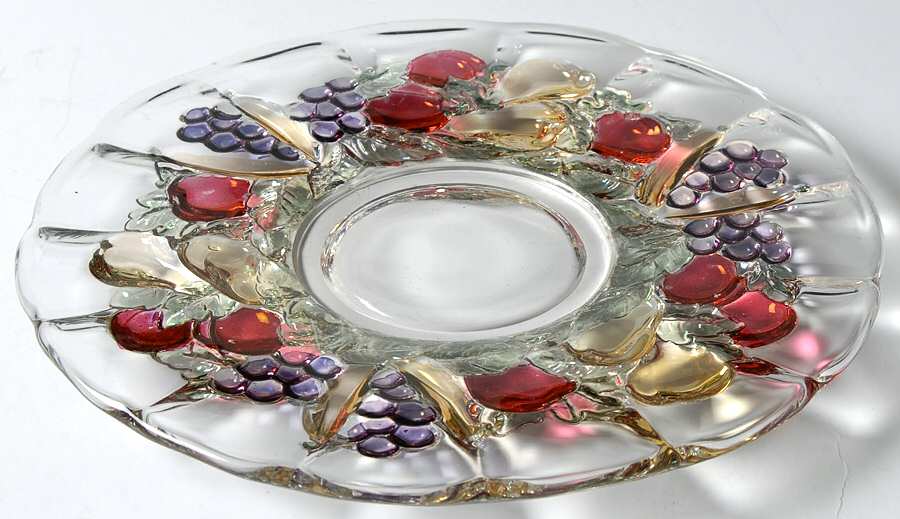 Garland Flashed Purple Grapes 7" Salad Plate by Indiana Glass-1