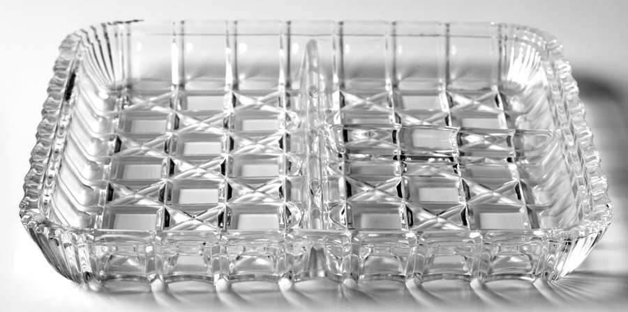 267 7" Square 3 Part Relish by Indiana Glass-1
