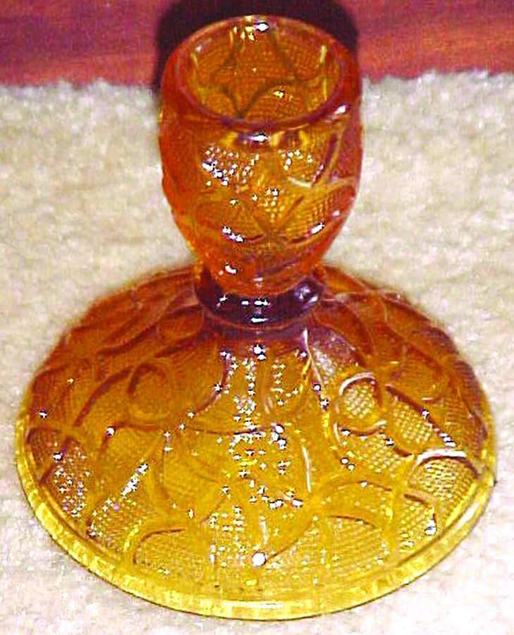 675 Amber Single Light Candlestick by Imperial Glass-Ohio-1